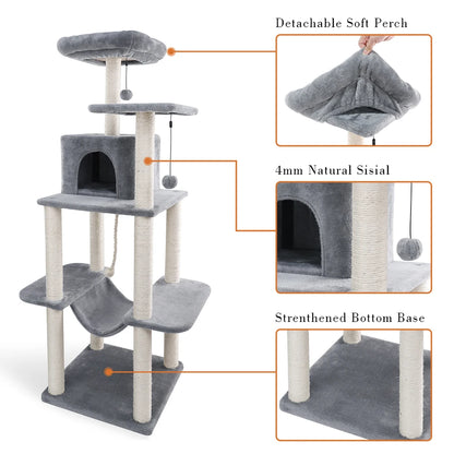 "Cat Tree Condo House with Scratching Post | Climbing Tree for Kittens & Cats | Protects Furniture"