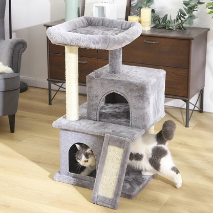 "Cat Tree Condo House with Scratching Post | Climbing Tree for Kittens & Cats | Protects Furniture"