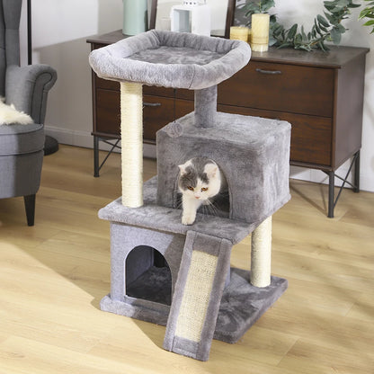 "Cat Tree Condo House with Scratching Post | Climbing Tree for Kittens & Cats | Protects Furniture"