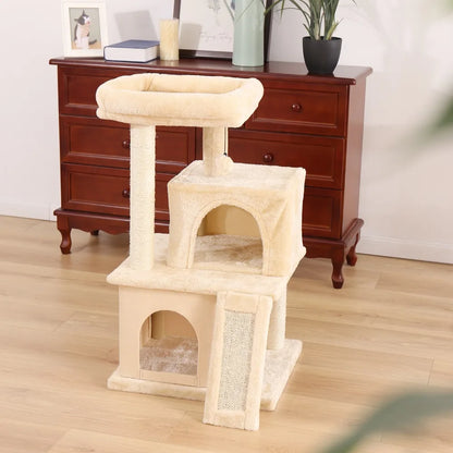 "Cat Tree Condo House with Scratching Post | Climbing Tree for Kittens & Cats | Protects Furniture"