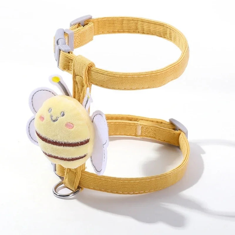 "Adorable Cartoon Bee Harness, Leash & Collar Set – unique for Small & Medium Pets"