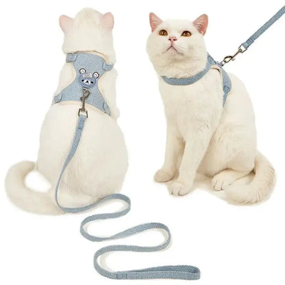 "Escape-Proof Cat Harness and Leash Set - Breathable Mesh Vest for Cats & Small Dogs"