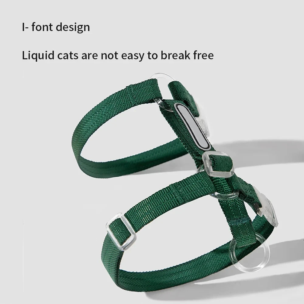 "Multifunctional Cat Harness & Leash Set – Reflective, Adjustable, Anti-Break Design for Safe Walks"