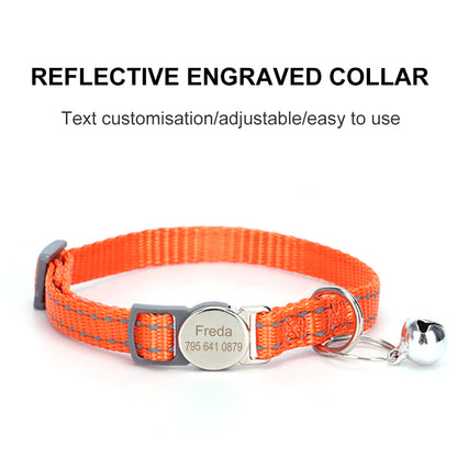 "Personalized Anti-Lost Cat Collar - Custom Engraved Name Tag for Cats & Small Dogs"