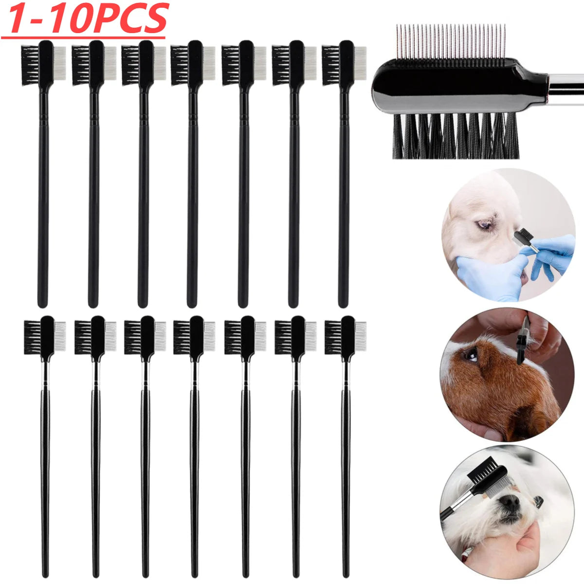 "Facial Comb for Tear Stains and Mucus Removal - Gentle Eye Grooming Brush for Dogs & Cats"