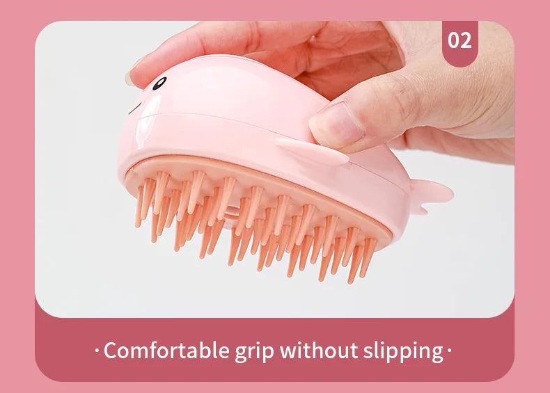 "3-in-1 Electric Pet Grooming Brush - Steam, Massage & Hair Removal"