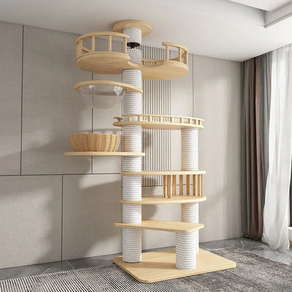 "Luxury Cat Tower & Scratching Post – Multi-Level Lookout and Climbing Set with Sisal Wrap"