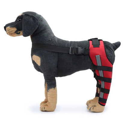 "Reflective Pet Knee Pad Harness - Breathable Joint Wrap for Injury Recovery"