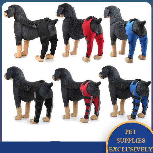 "Reflective Pet Knee Pad Harness - Breathable Joint Wrap for Injury Recovery"