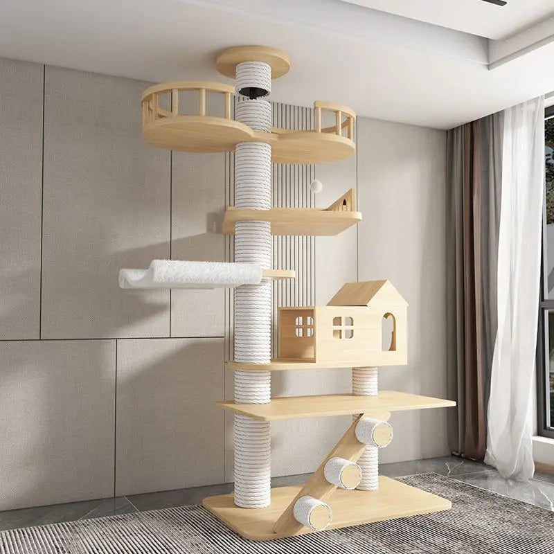 "Luxury Cat Tower & Scratching Post – Multi-Level Lookout and Climbing Set with Sisal Wrap"