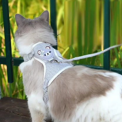 "Escape-Proof Cat Harness and Leash Set - Breathable Mesh Vest for Cats & Small Dogs"