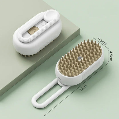 "3-in-1 Electric Pet Grooming Brush - Steam, Massage & Hair Removal"