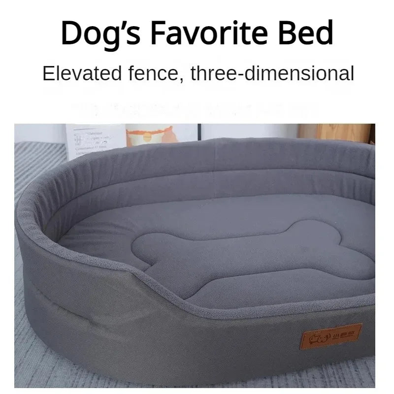 "Dual-Sided Dog Cushion Bed | Cozy Polar Fleece & Waterproof Oxford Fabric Pet Sofa for Cats & Dogs"