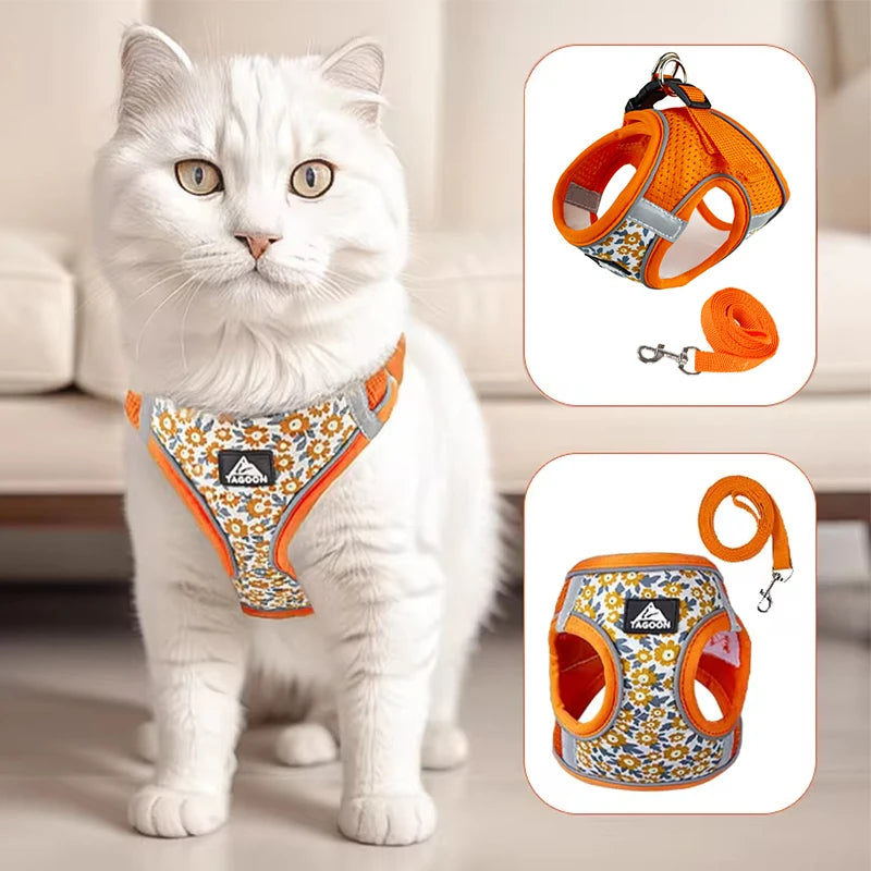 https://www.tishayn.com › products › floral-pet-harness-and-leash-set-for-cats-small-dogs-reflective-harness-anti-escape-mesh-cat-chest-strap-pet-walking-supplies

