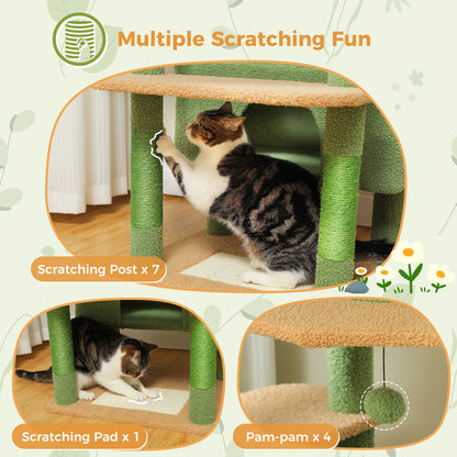 "Large Multi-Level Cat Tower – Cat Tree with Sisal Scratching Posts, Cozy Hammocks, and Spacious Condo Perch for Indoor Cats"