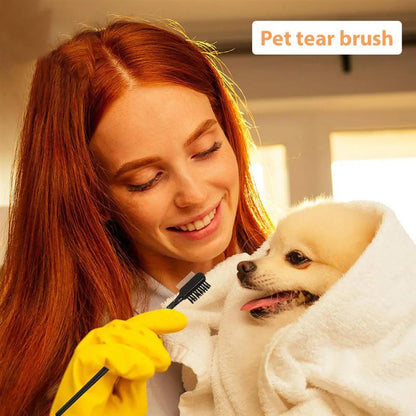 "Facial Comb for Tear Stains and Mucus Removal - Gentle Eye Grooming Brush for Dogs & Cats"