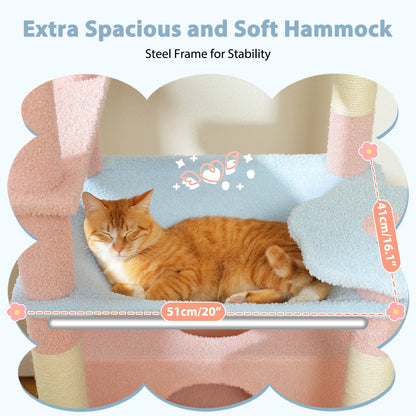 "Large Multi-Level Cat Tower – Cat Tree with Sisal Scratching Posts, Cozy Hammocks, and Spacious Condo Perch for Indoor Cats"