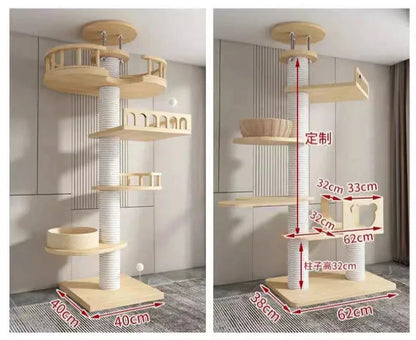 "Luxury Cat Tower & Scratching Post – Multi-Level Lookout and Climbing Set with Sisal Wrap"