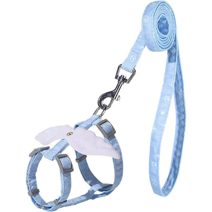 "Angel Wing Kitten Leash & Harness Set – Soft, Breathable, Anti-Escape Design for Outdoor Walks"