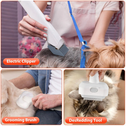 "Pet Grooming Vacuum & Kit – 2.5L Capacity with 5 Grooming Tools for Dogs & Cats"