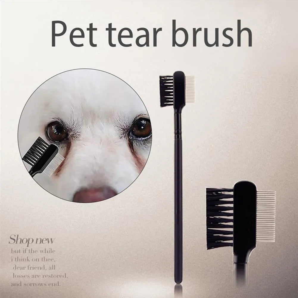 "Facial Comb for Tear Stains and Mucus Removal - Gentle Eye Grooming Brush for Dogs & Cats"