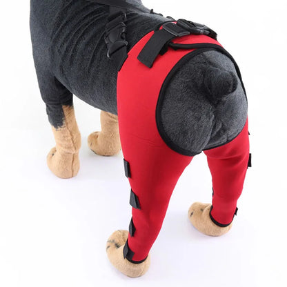 "Reflective Pet Knee Pad Harness - Breathable Joint Wrap for Injury Recovery"