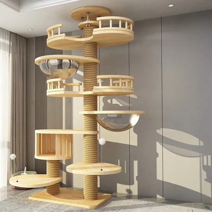 "Luxury Cat Tower & Scratching Post – Multi-Level Lookout and Climbing Set with Sisal Wrap"