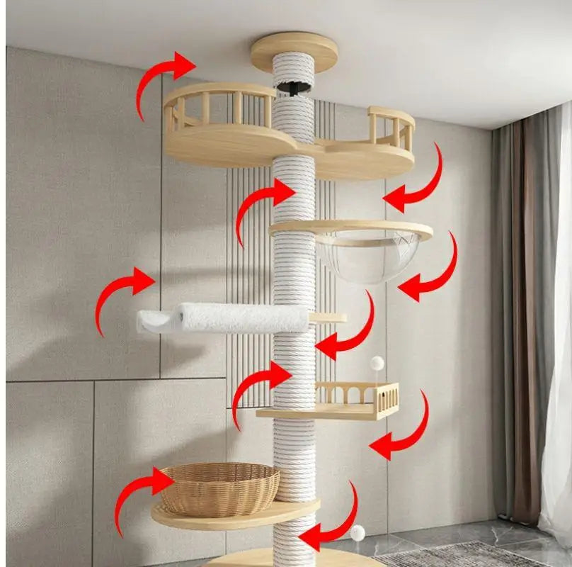 "Luxury Cat Tower & Scratching Post – Multi-Level Lookout and Climbing Set with Sisal Wrap"