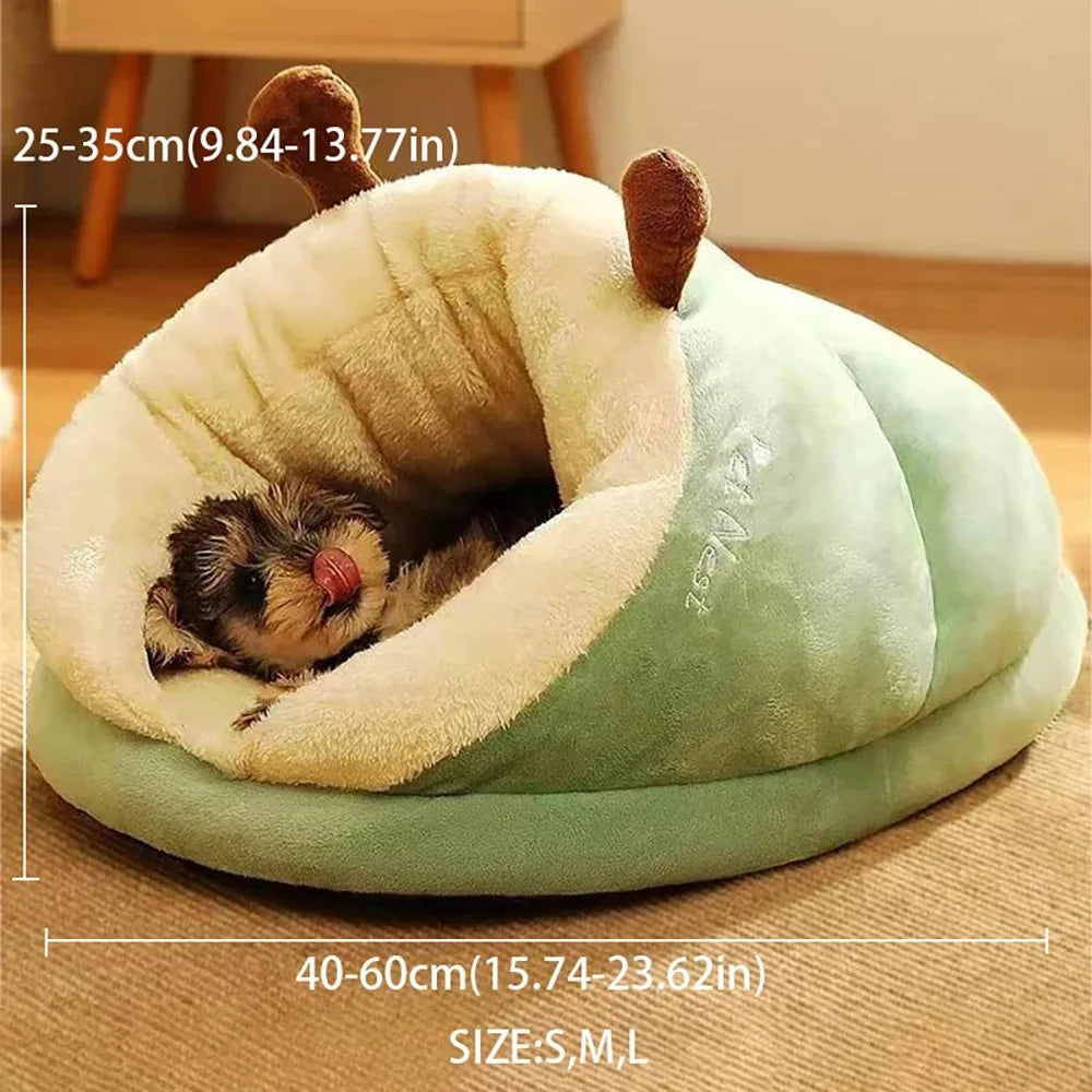 "Adorable Snail-Shaped Warm Pet Bed – Cozy Hideaway for Dogs and Cats"