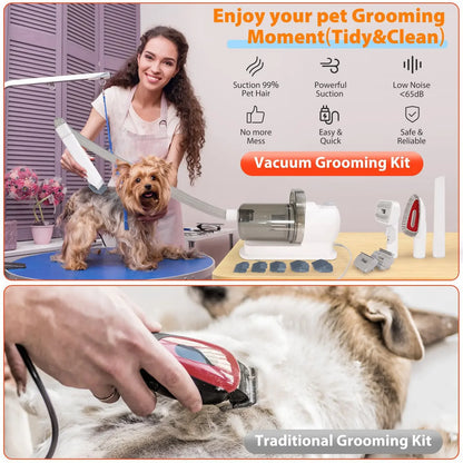 "Pet Grooming Vacuum & Kit – 2.5L Capacity with 5 Grooming Tools for Dogs & Cats"