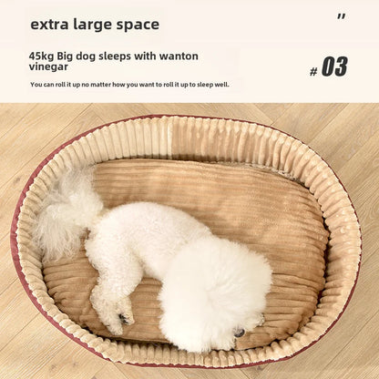 "Multi-Color Washable Pet Nest with Double-Sided Mat – Cozy Cat & Dog Bed for All Seasons"