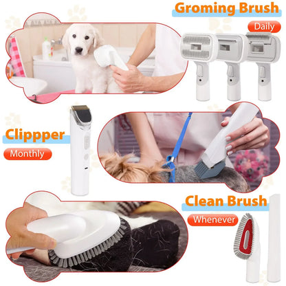 "Pet Grooming Vacuum & Kit – 2.5L Capacity with 5 Grooming Tools for Dogs & Cats"