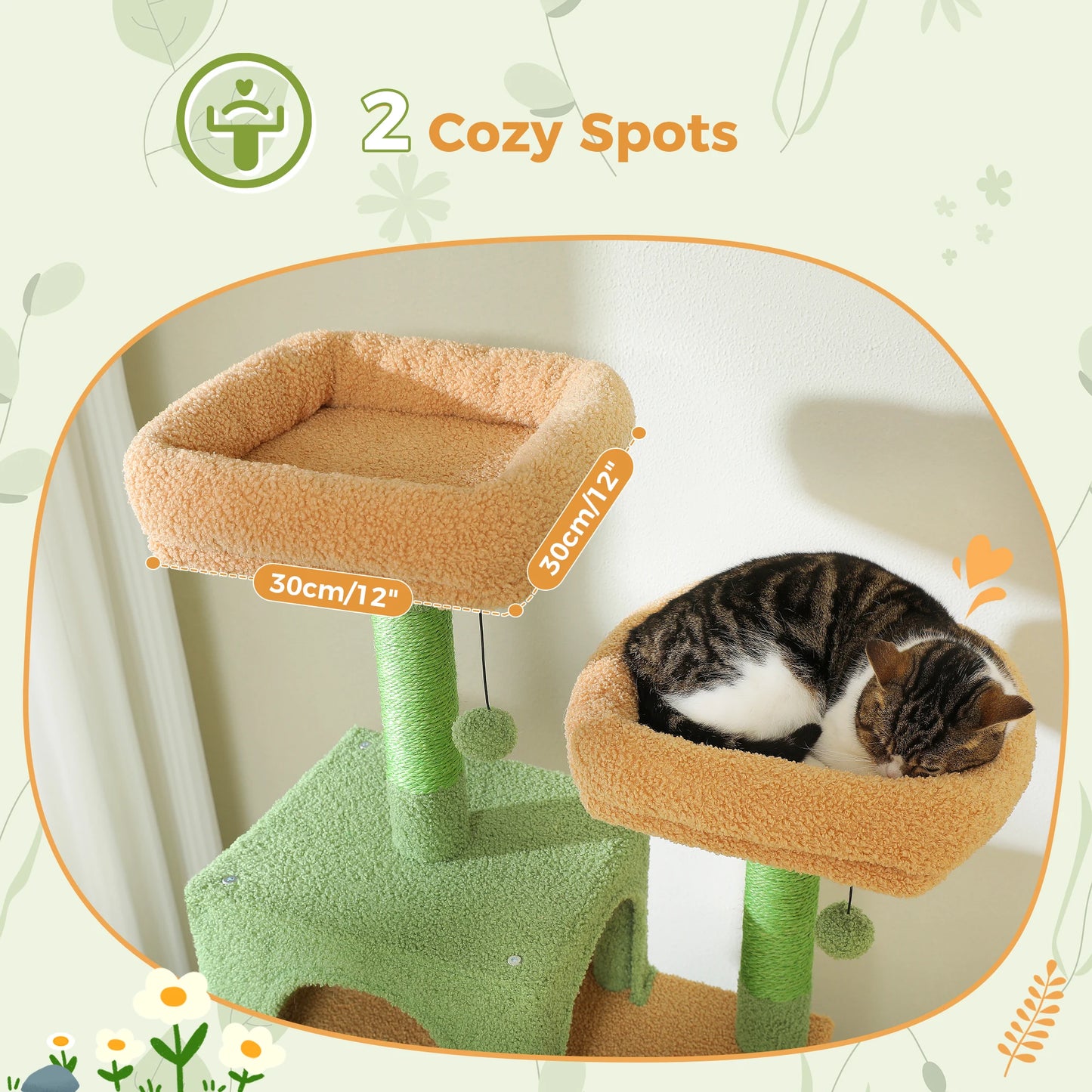 "Large Multi-Level Cat Tower – Cat Tree with Sisal Scratching Posts, Cozy Hammocks, and Spacious Condo Perch for Indoor Cats"