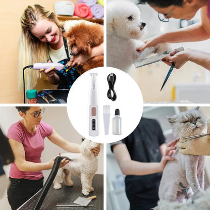 "Rechargeable Cordless Dog Paw Trimmer - Nail Grinder & Shaver for Small Dogs, Cats, and Other Pets"