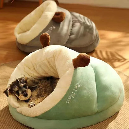 "Adorable Snail-Shaped Warm Pet Bed – Cozy Hideaway for Dogs and Cats"