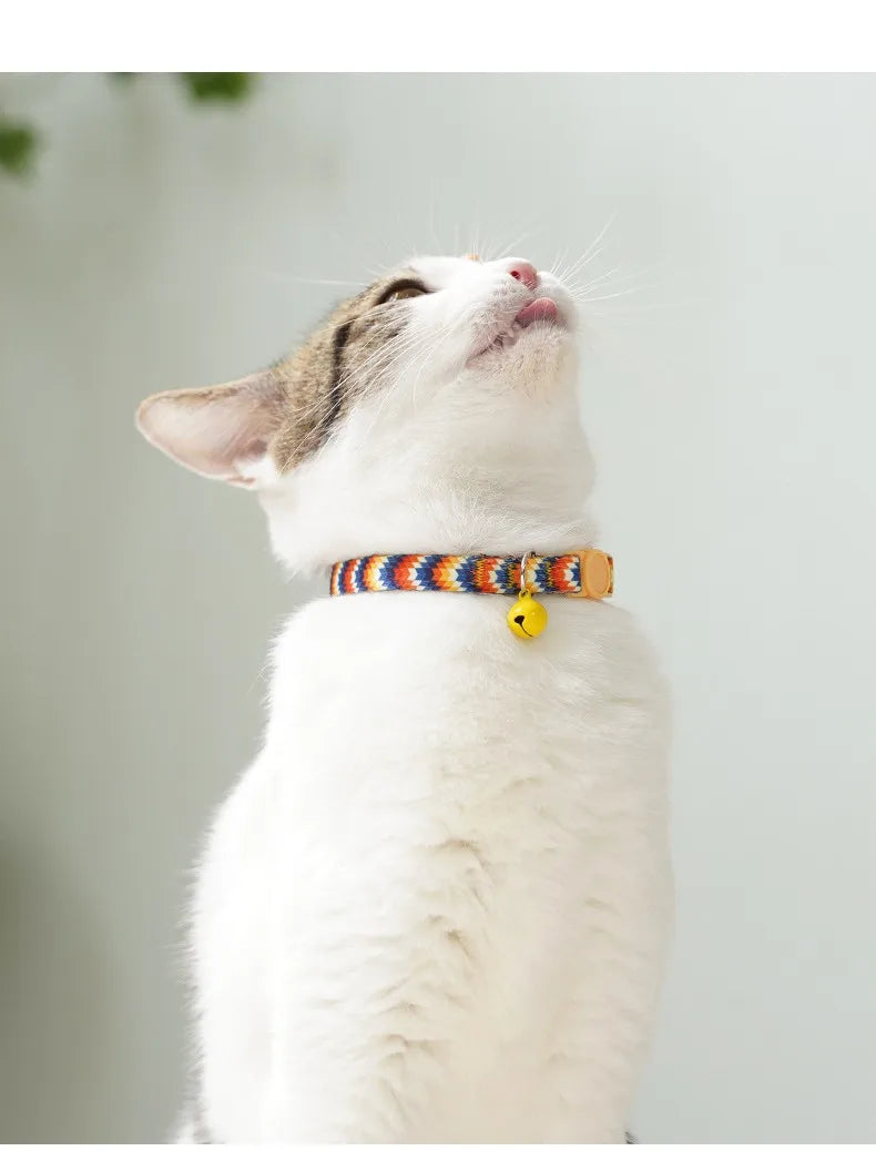 "Flower Printed Cat Collars with Bell – Adjustable & Safe for Cats, Puppies, Small Dogs 2PCS"