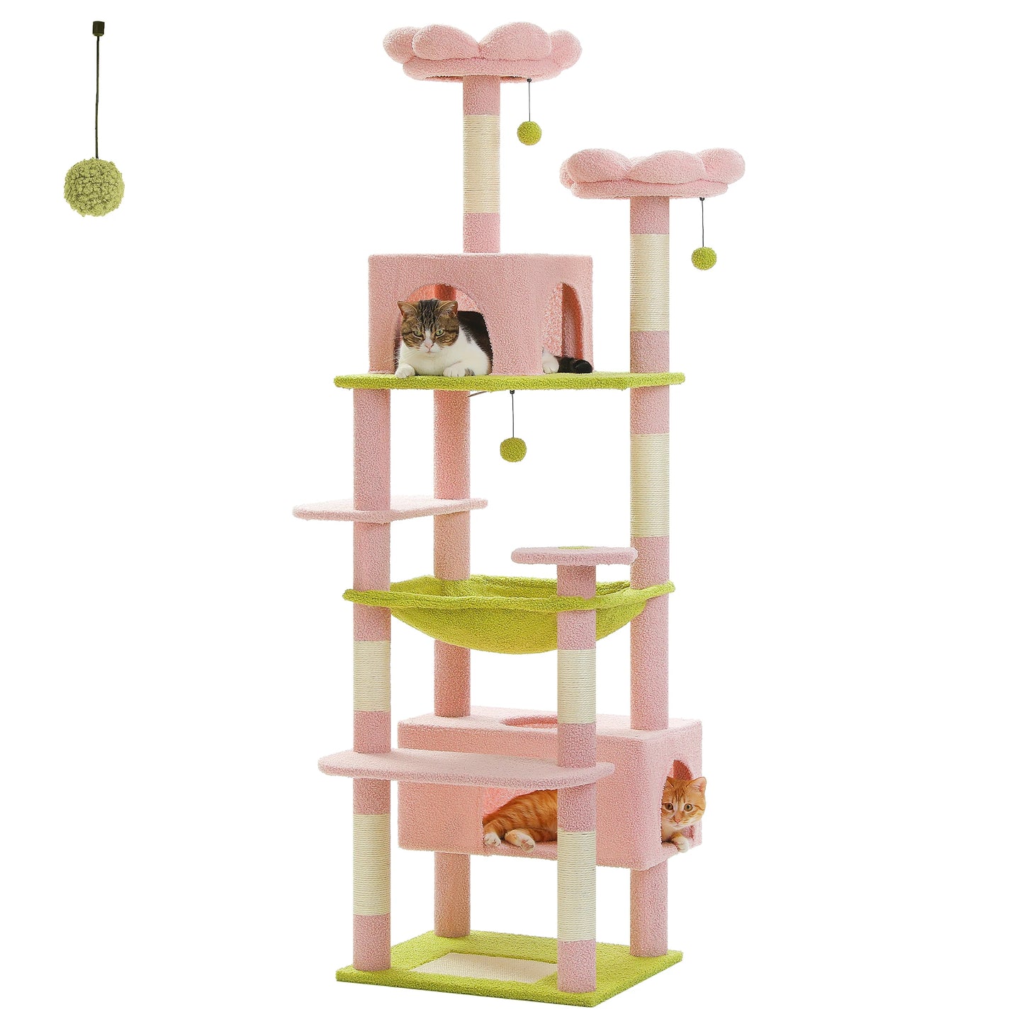 "Large Multi-Level Cat Tower – Cat Tree with Sisal Scratching Posts, Cozy Hammocks, and Spacious Condo Perch for Indoor Cats"