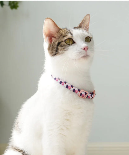 "Flower Printed Cat Collars with Bell – Adjustable & Safe for Cats, Puppies, Small Dogs 2PCS"