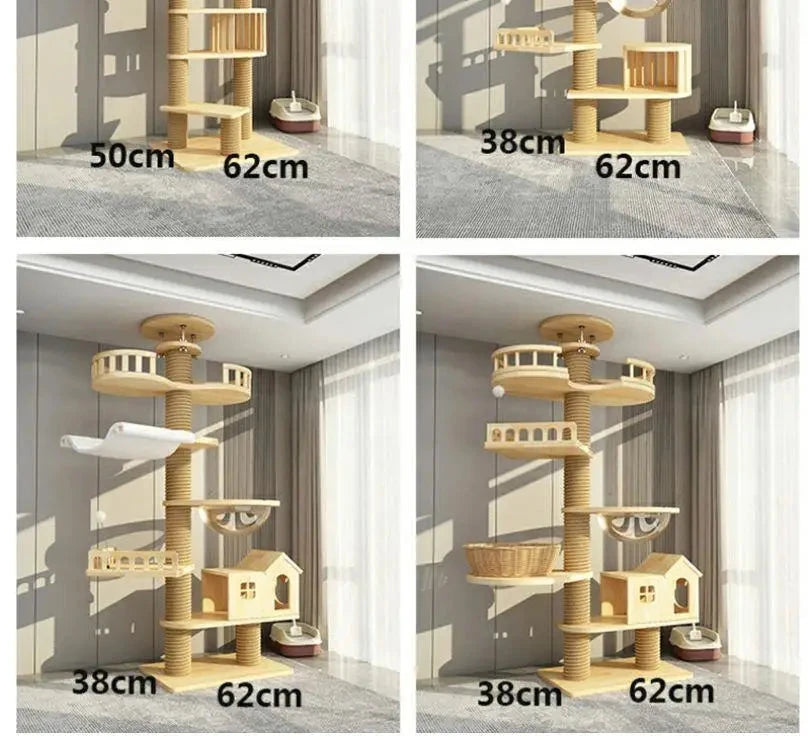 "Luxury Cat Tower & Scratching Post – Multi-Level Lookout and Climbing Set with Sisal Wrap"