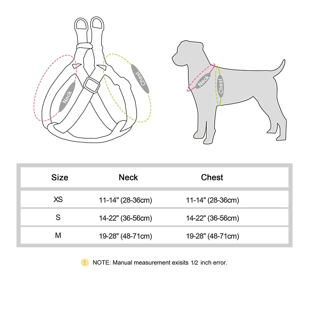 "Personalized Reflective Dog Harness - Soft Nylon Custom Pet Vest for Small & Medium Dogs"