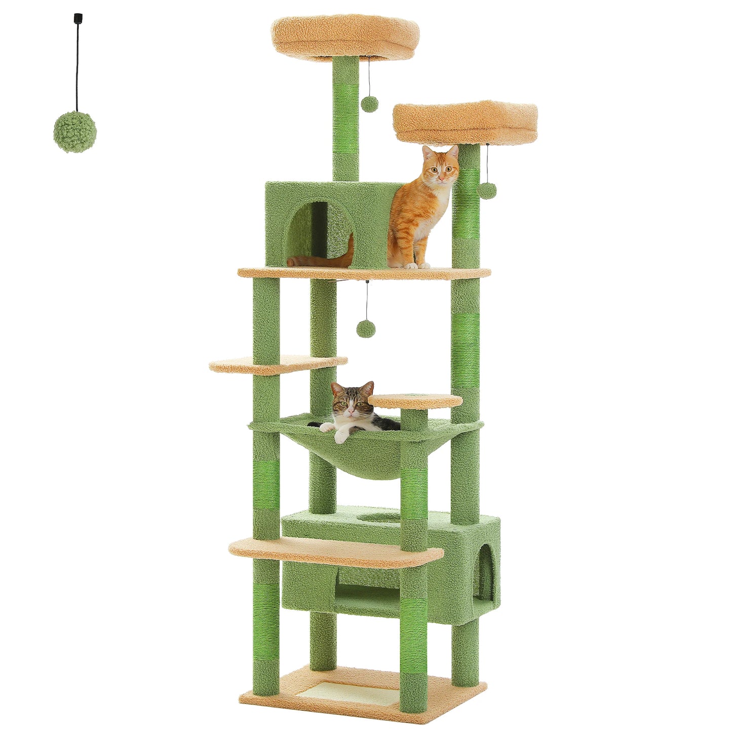 "Large Multi-Level Cat Tower – Cat Tree with Sisal Scratching Posts, Cozy Hammocks, and Spacious Condo Perch for Indoor Cats"