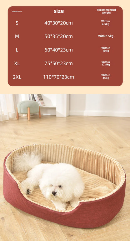 "Multi-Color Washable Pet Nest with Double-Sided Mat – Cozy Cat & Dog Bed for All Seasons"