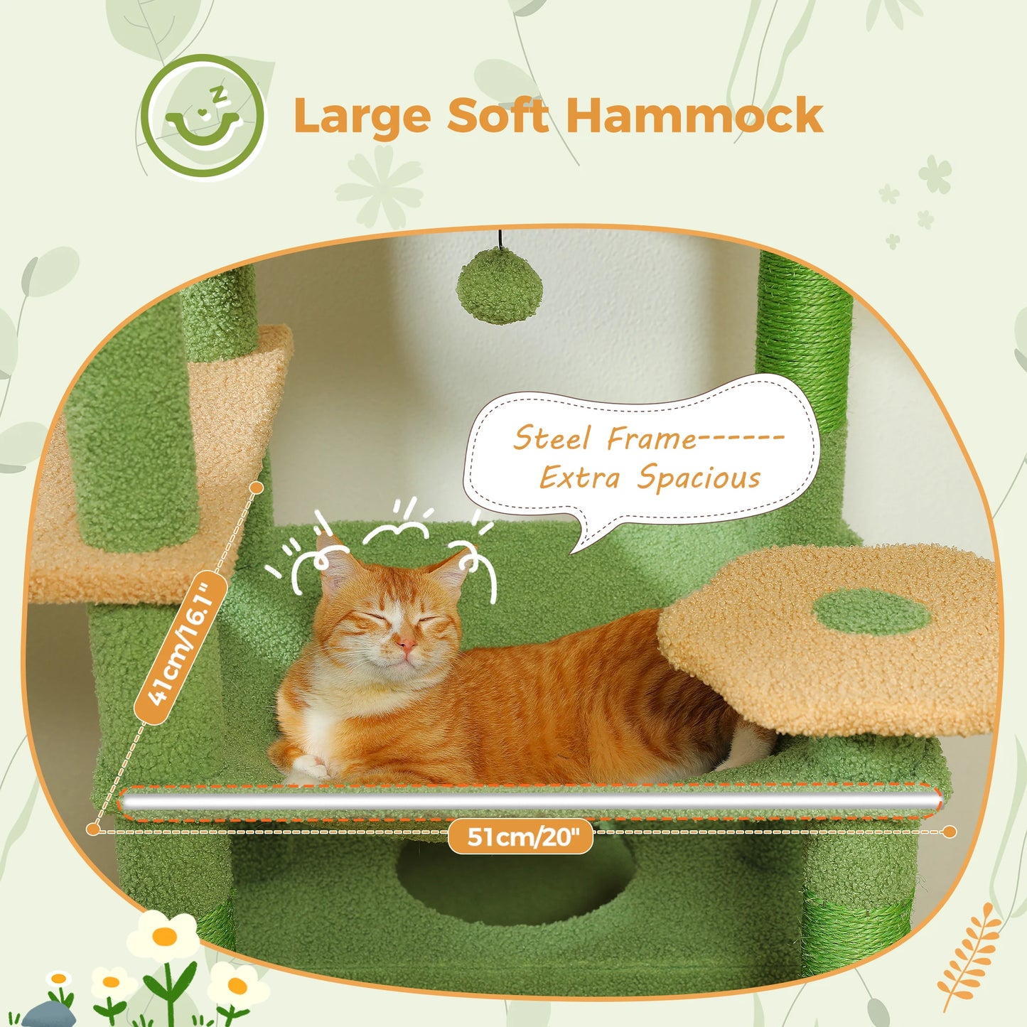 "Large Multi-Level Cat Tower – Cat Tree with Sisal Scratching Posts, Cozy Hammocks, and Spacious Condo Perch for Indoor Cats"