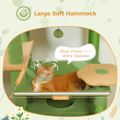 "Large Multi-Level Cat Tower – Cat Tree with Sisal Scratching Posts, Cozy Hammocks, and Spacious Condo Perch for Indoor Cats"