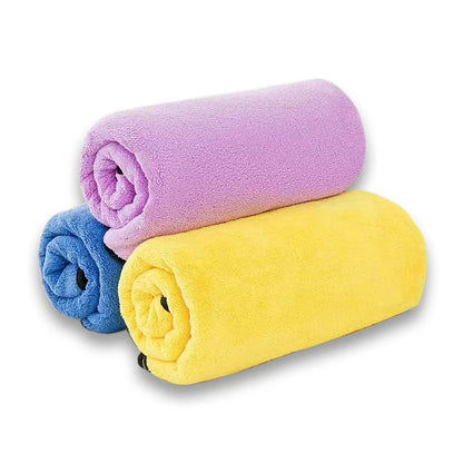 "Quick-Absorbent Pet Bath Towel - Thick, Soft, and Perfect for Drying Dogs & Cats"