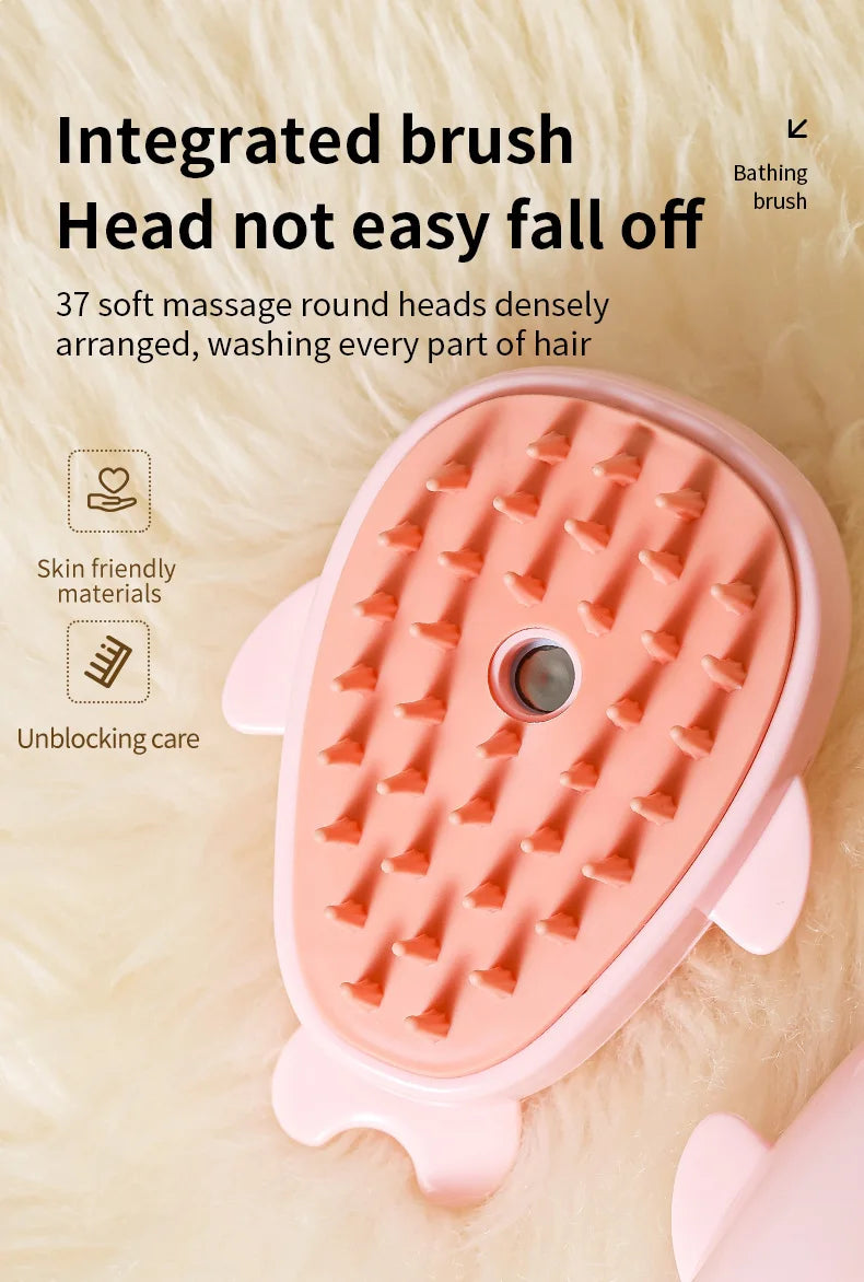 "3-in-1 Electric Pet Grooming Brush - Steam, Massage & Hair Removal"