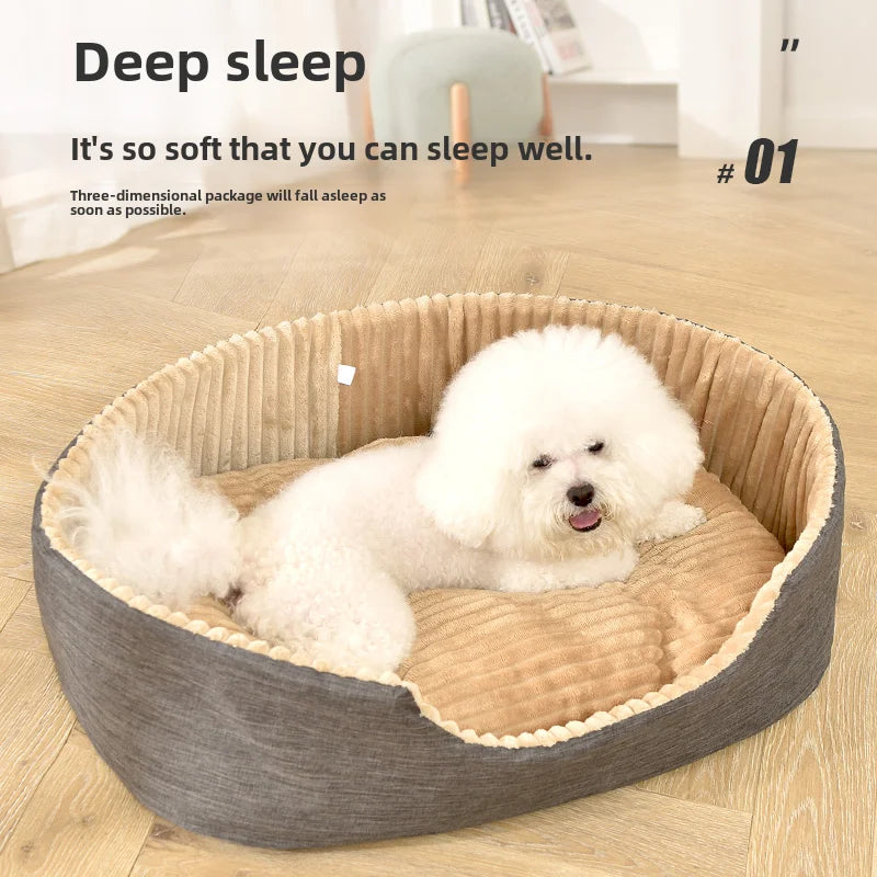 "Multi-Color Washable Pet Nest with Double-Sided Mat – Cozy Cat & Dog Bed for All Seasons"