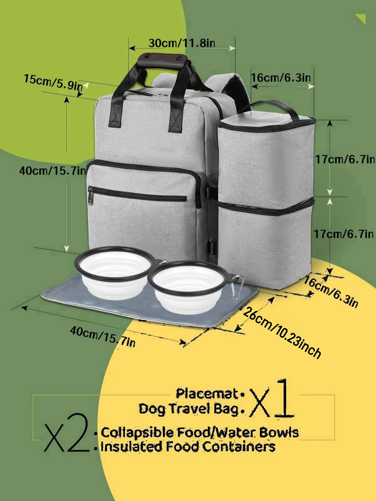 "Large Capacity Pet Backpack for Dogs & Cats – Food, Diaper Storage, Travel Tote with Water Bowl Containers"