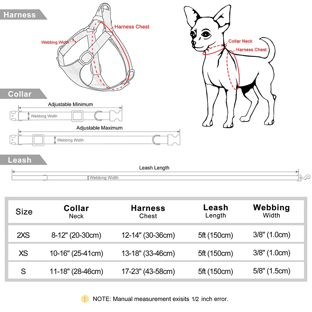 "Adjustable Bowknot Dog Harness and Collar Set with Leash - Comfortable Nylon Gear for Small and Medium Dogs"