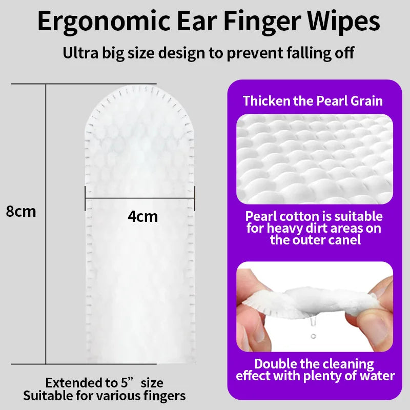 "Pet Ear Cleaning Wipes & Finger Covers – Ear Mite Removal for Cats and Dogs, Gentle Ear Care"